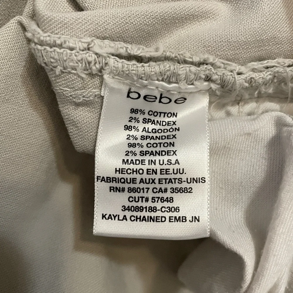Bebe Jeans Womens 30 Kayla Chained Embroidered Flared Gray - Picture 6 of 12